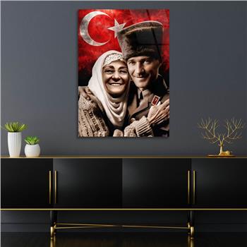 Dikey VatanTemalı Cam Tablo 228