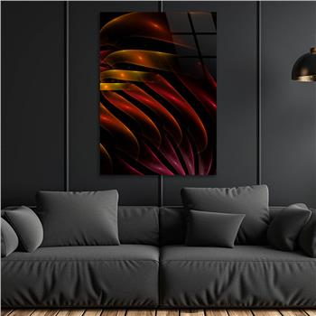 Dikey Sanat Temalı Cam Tablo 411