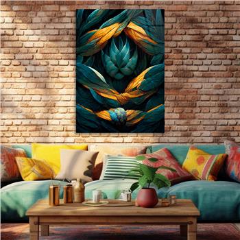 Dikey Sanat Temalı Cam Tablo 521