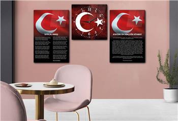 Nation Thematisches 2-teiliges bedrucktes Glas und Uhrenset