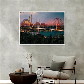 لوحة زجاجية ديني مع اطار ألمنيوم