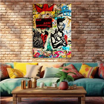 Dikey Sanat Temalı Cam Tablo 445