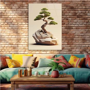 Dikey Doğa Temalı Cam Tablo 394