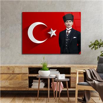 Yatay Vatan Temalı Cam Tablo 171