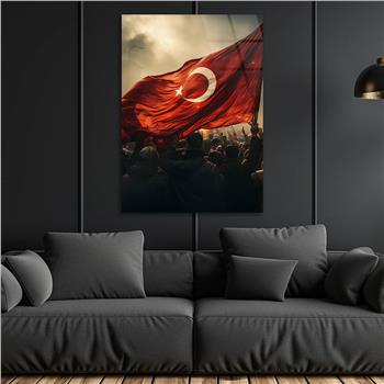 Dikey VatanTemalı Cam Tablo 160