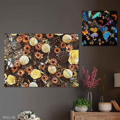 bedrucktes Glas und quadratisches Glasuhrenset 