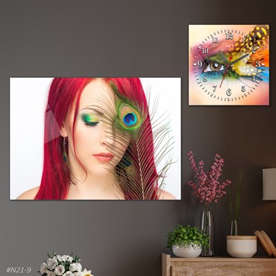 مجموعة ساعة مربعة من الزجاج للحائط