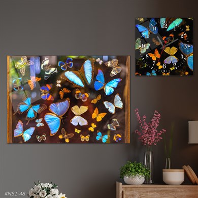 bedrucktes Glas und quadratisches Glasuhrenset 