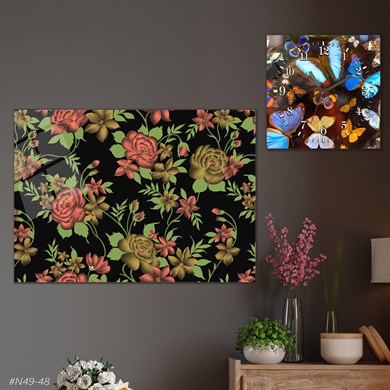 bedrucktes Glas und quadratisches Glasuhrenset 