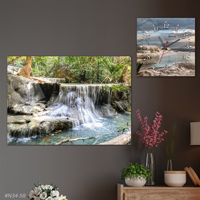 bedrucktes Glas und quadratisches Glasuhrenset 