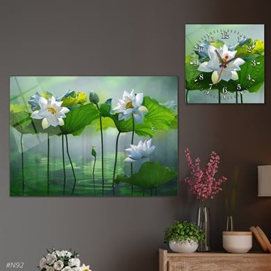 bedrucktes Glas und quadratisches Glasuhrenset 