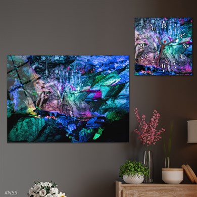 bedrucktes Glas und quadratisches Glasuhrenset 