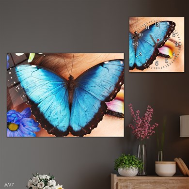 مجموعة ساعة مربعة من الزجاج للحائط