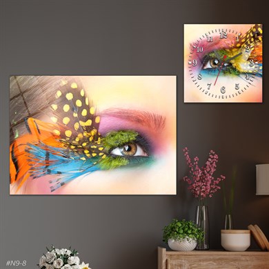 مجموعة ساعة مربعة من الزجاج للحائط