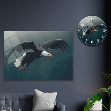 bedrucktes Glas und rundes Glasuhrenset 