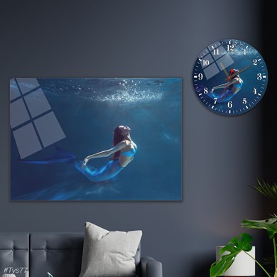 bedrucktes Glas und rundes Glasuhrenset 