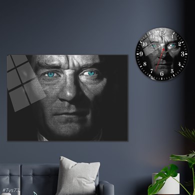 bedrucktes Glas und rundes Glasuhrenset 