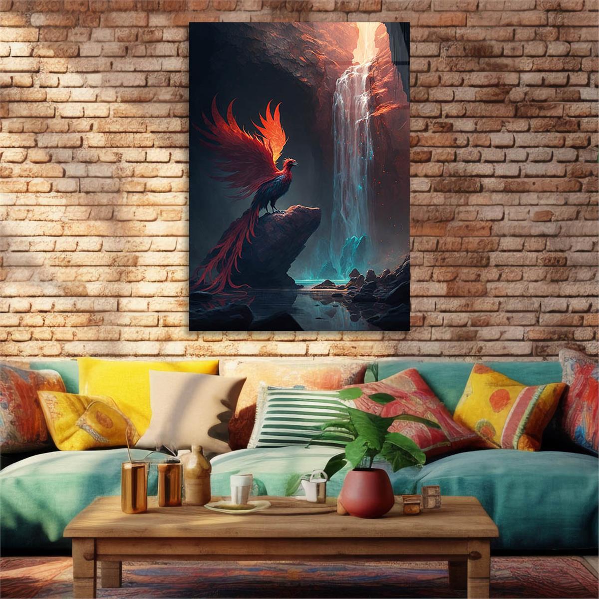 Vertical Tempered Glasss Wall Arts Art-Themed 325