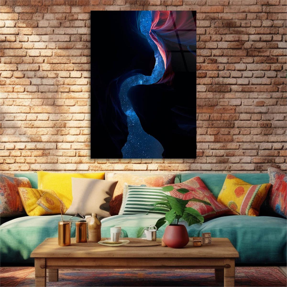 Dikey Sanat Temalı Cam Tablo 402