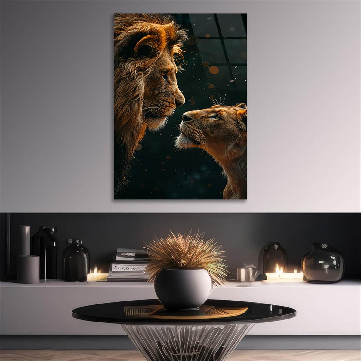 Dikey Doğa Temalı Cam Tablo 304