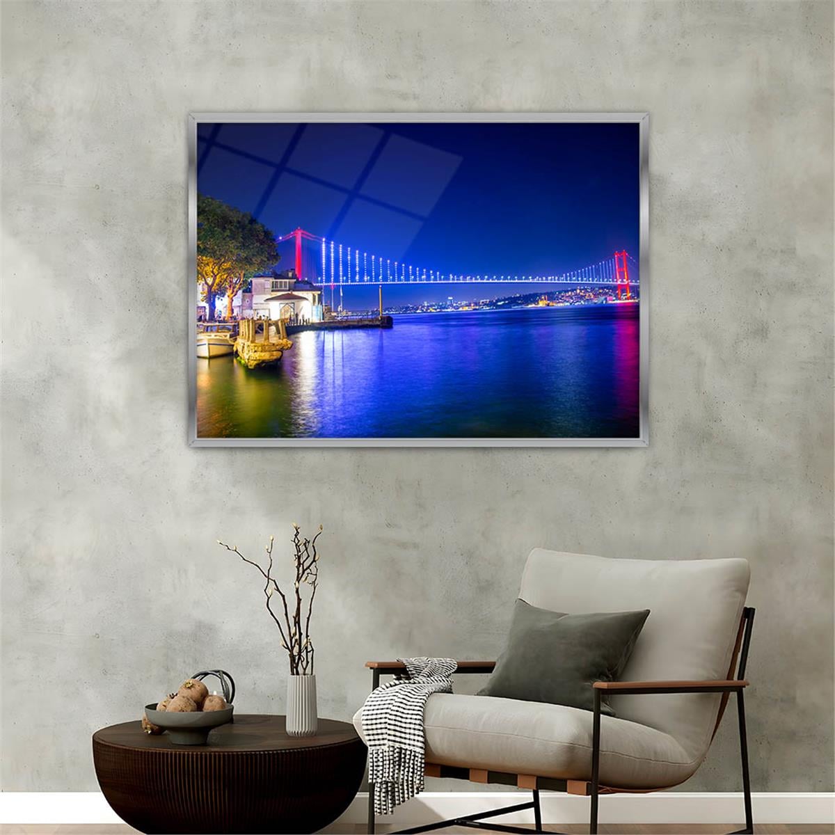 Aluminum-Framed Natured-Themed Tempered Glass Wall Art 013