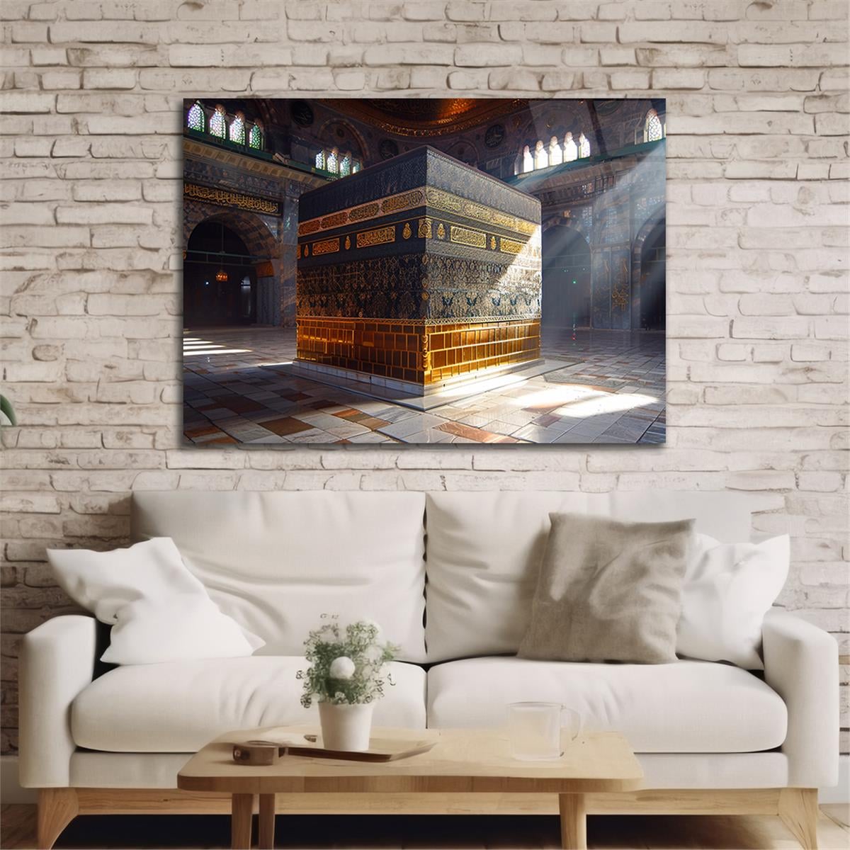 Yatay Dini Temalı Cam Tablo 196