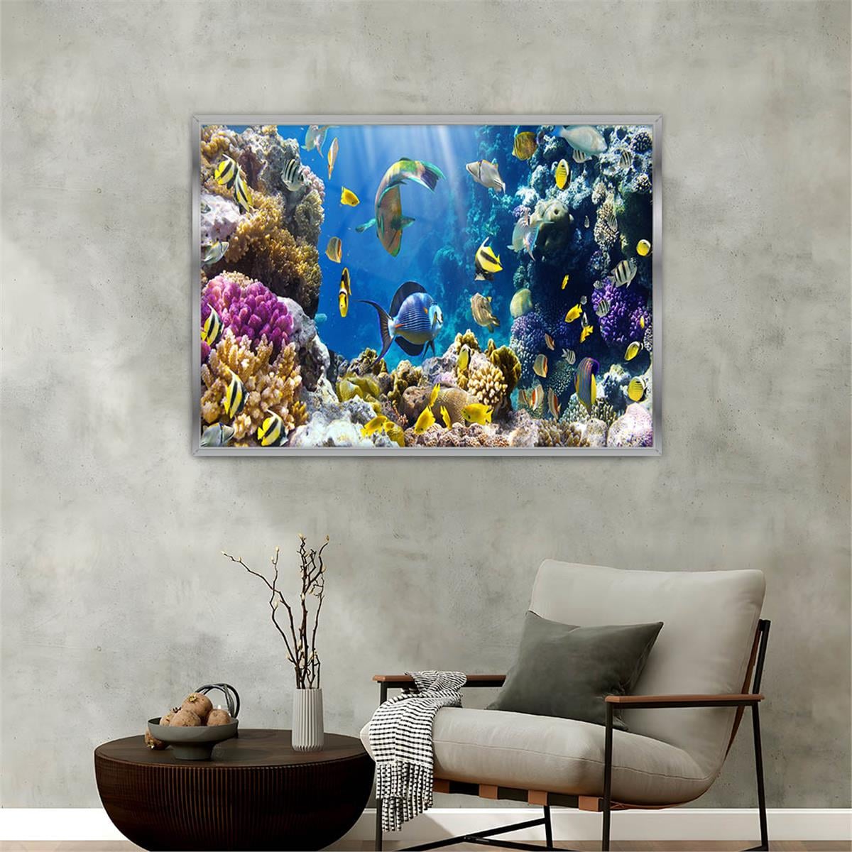 Aluminum-Framed Natured-Themed Tempered Glass Wall Art 088
