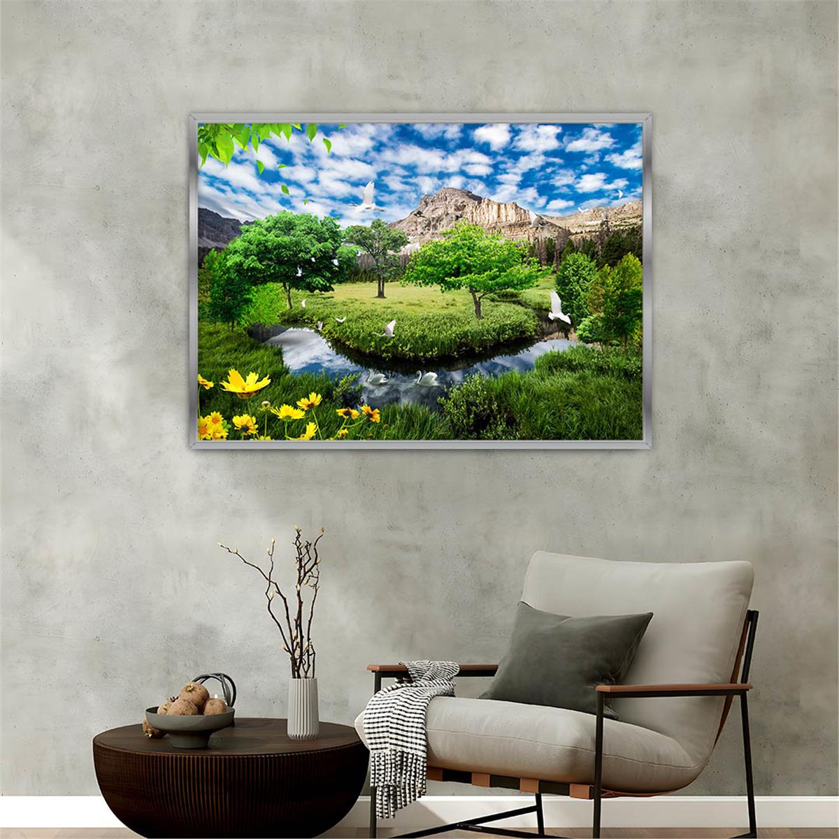 bedrucktes Glas mit Aluminiumrahmen und Natur Themen 