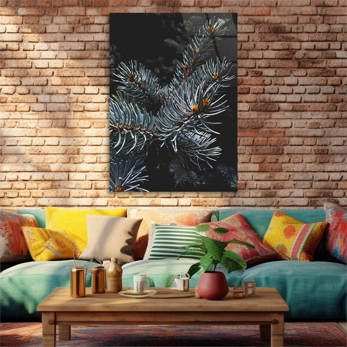 Dikey Sanat Temalı Cam Tablo 525