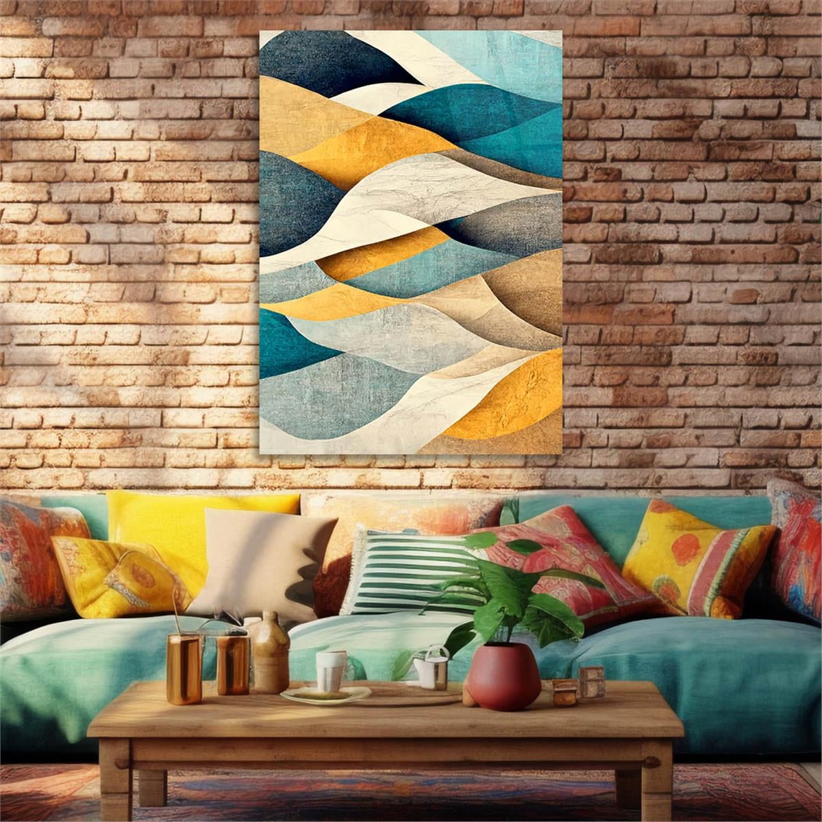 Dikey Sanat Temalı Cam Tablo 500