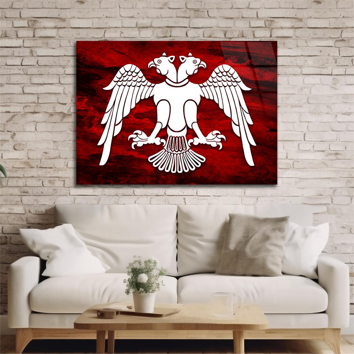 Yatay Vatan Temalı Cam Tablo 168