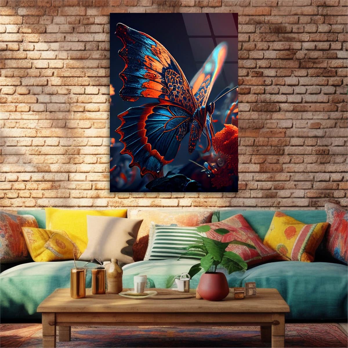 Dikey Sanat Temalı Cam Tablo 426