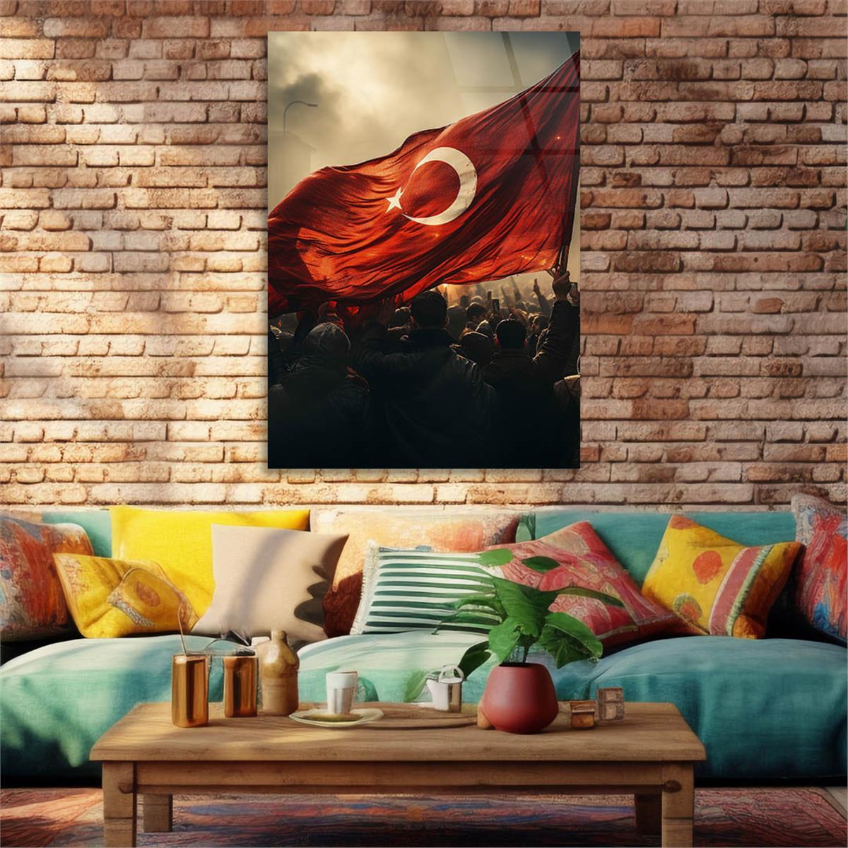 Dikey VatanTemalı Cam Tablo 160