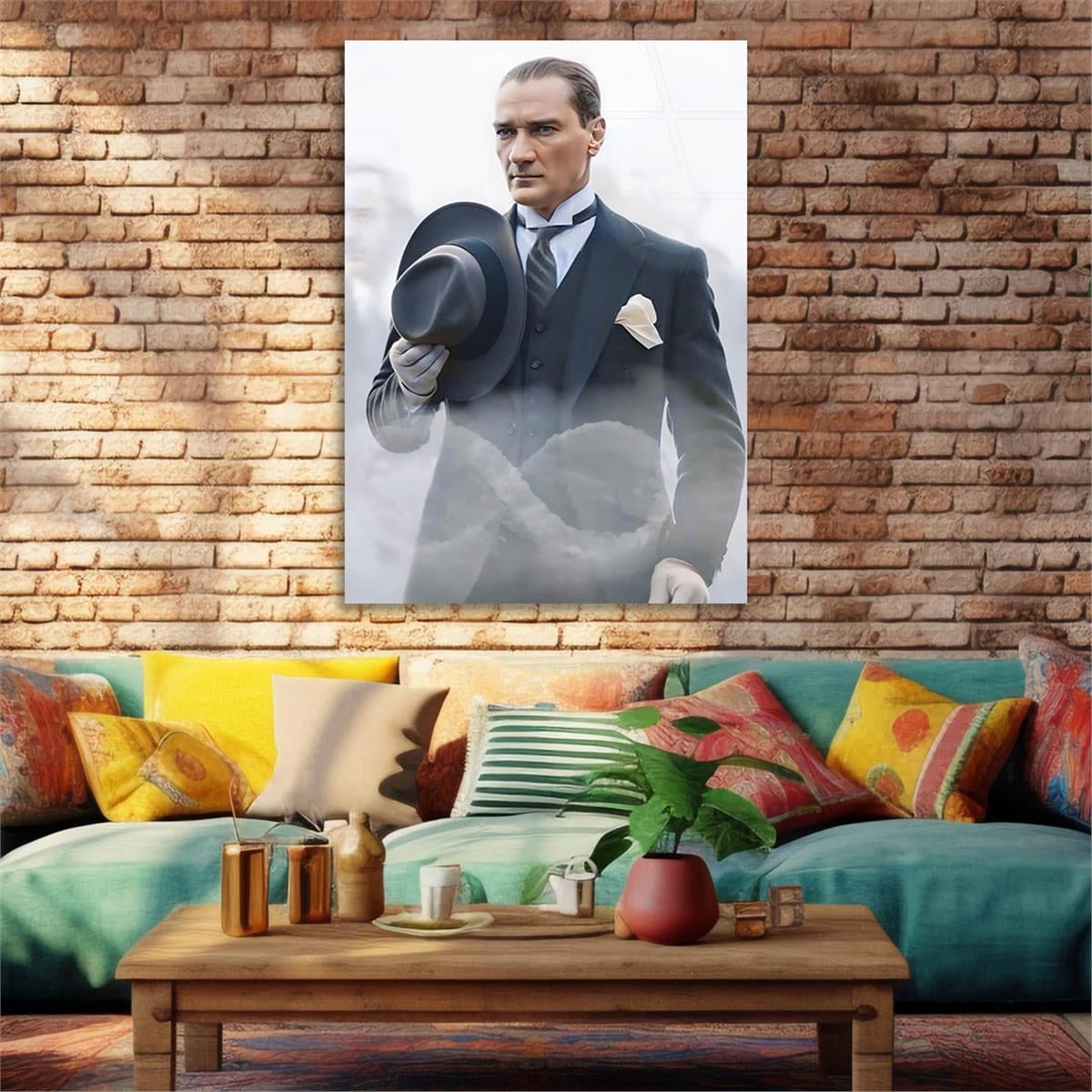 Dikey VatanTemalı Cam Tablo 243