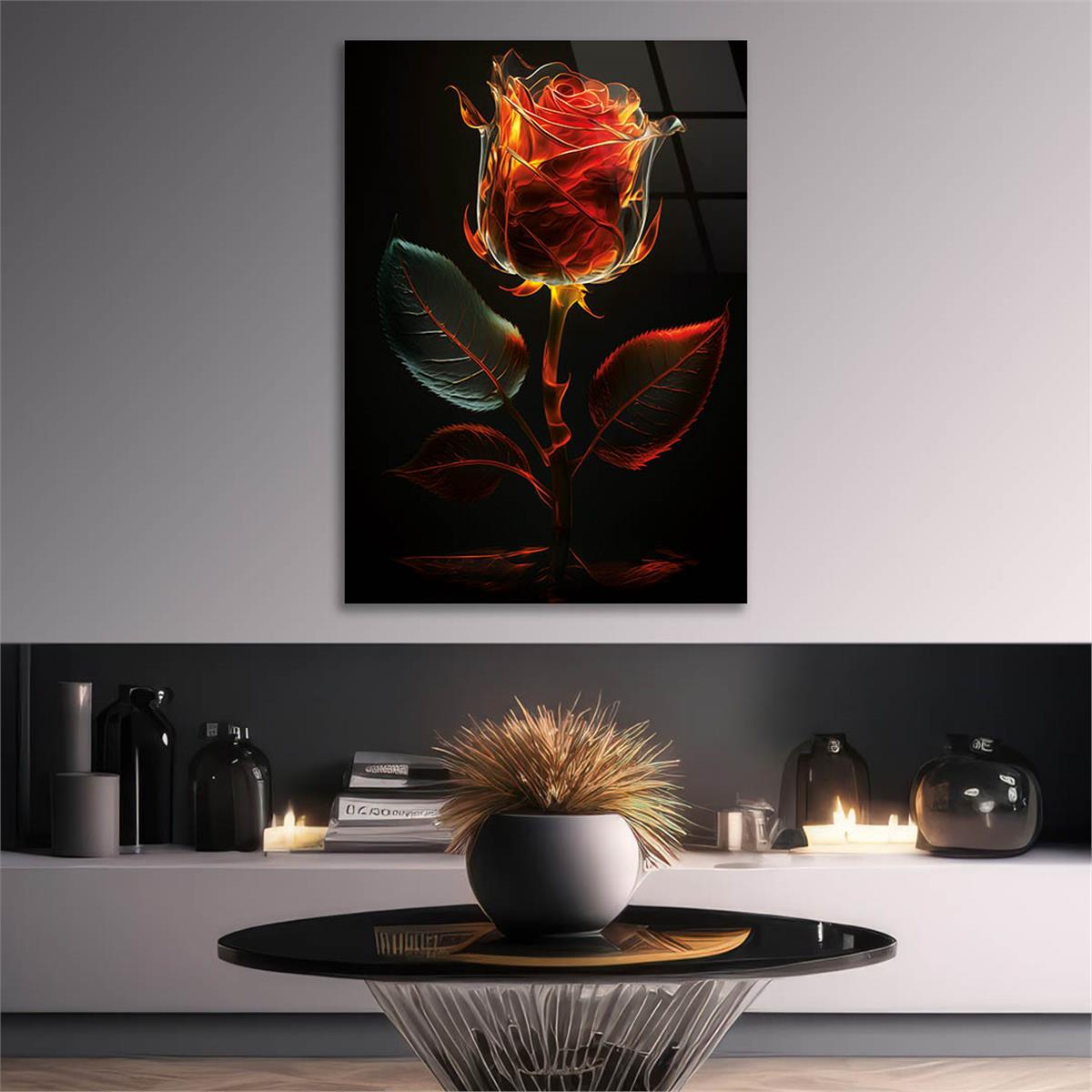 Vertical Tempered Glasss Wall Arts Natured-Themed138