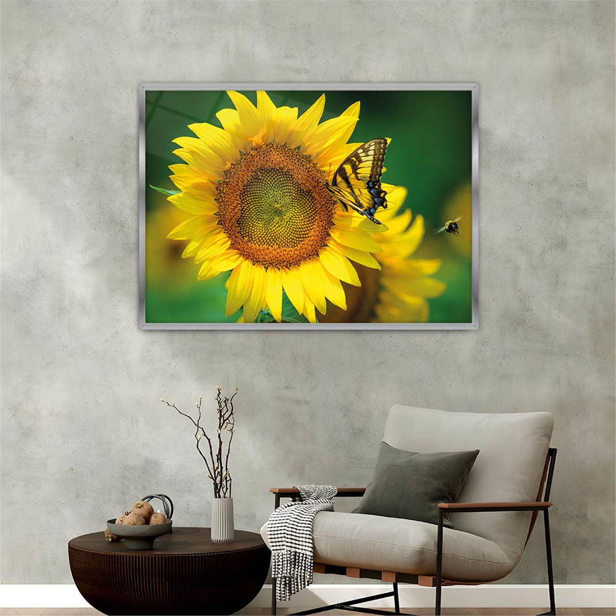 Aluminum-Framed Art-Themed Tempered Glass Wall Art 180