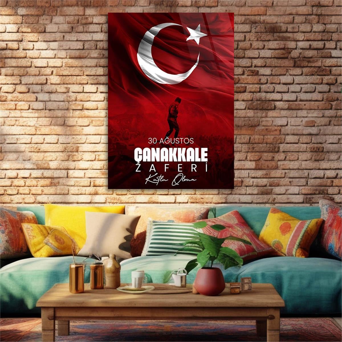 Dikey VatanTemalı Cam Tablo 153