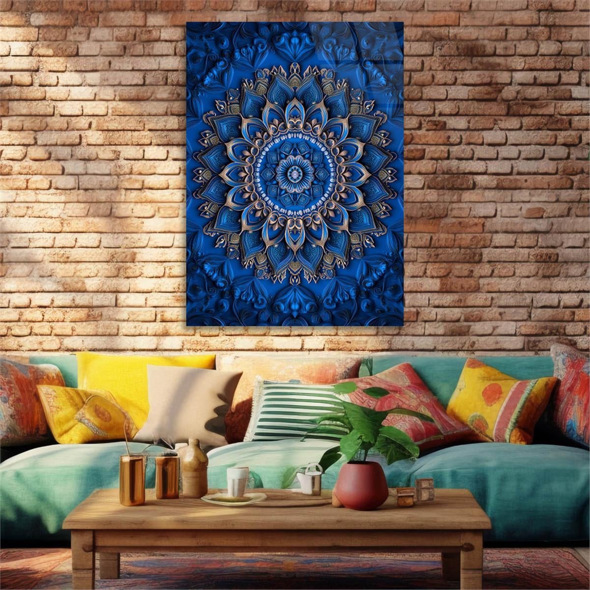 Dikey Sanat Temalı Cam Tablo 586