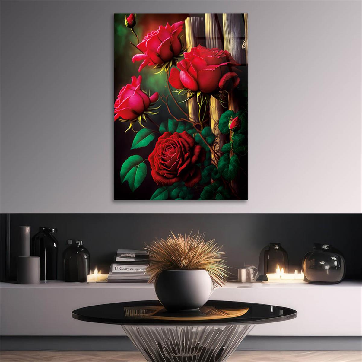 Vertical Tempered Glasss Wall Arts Natured-Themed146