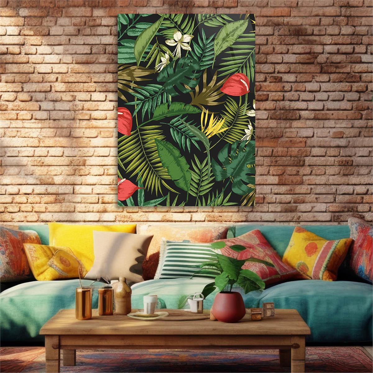 Dikey Sanat Temalı Cam Tablo 576