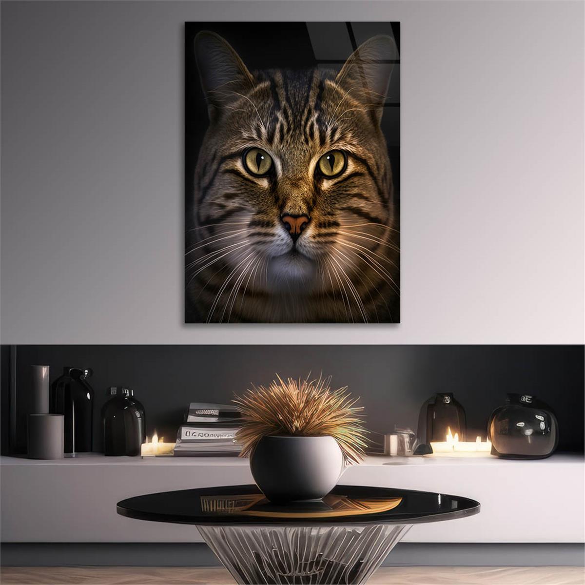 Dikey Doğa Temalı Cam Tablo 277