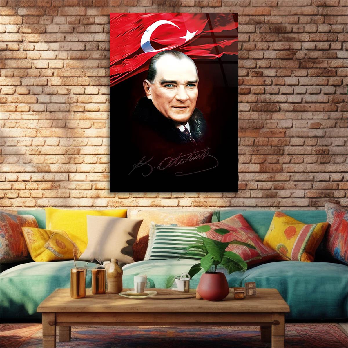 MUSTAFA KEMAL ATATÜRK Tempered Glasss Wall Art