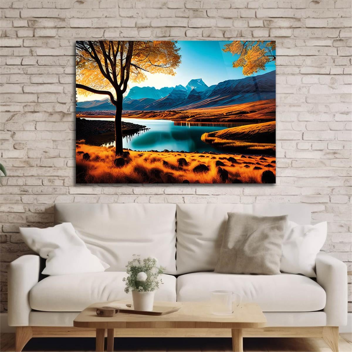 Horizontal Natured-Themed Tempered Glass Wall Art 279