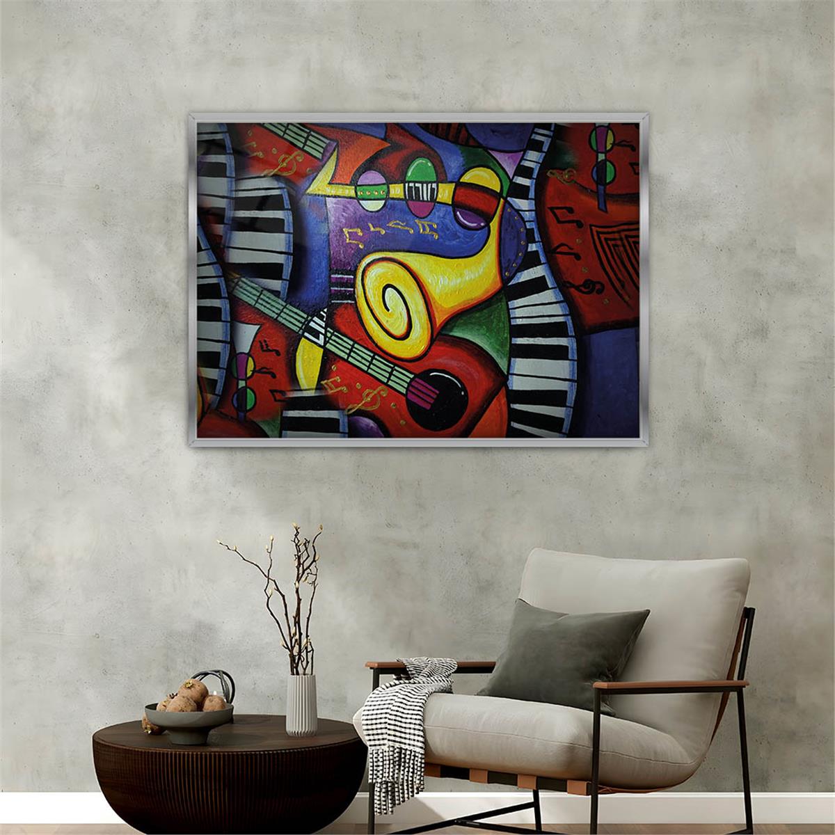 Aluminum-Framed Art-Themed Tempered Glass Wall Art 152