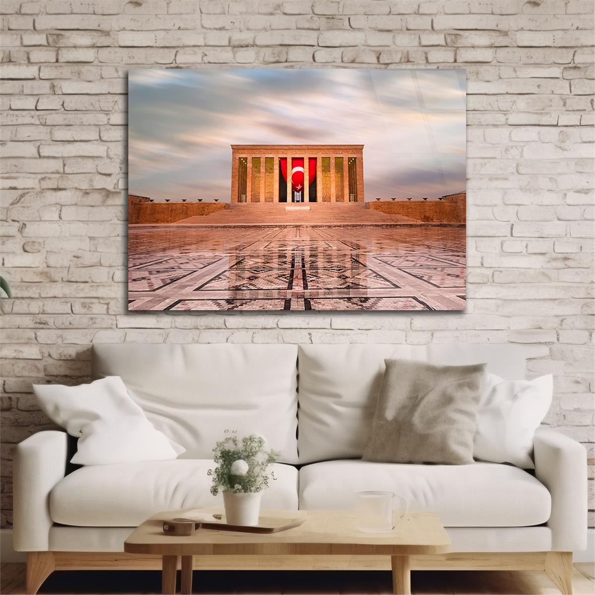 Yatay VatanTemalı Cam Tablo 120