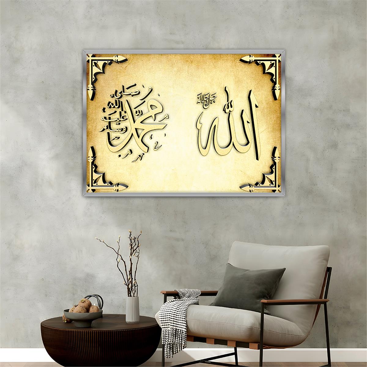 Tableau en verre à thème religieux avec cadre en aluminium  074