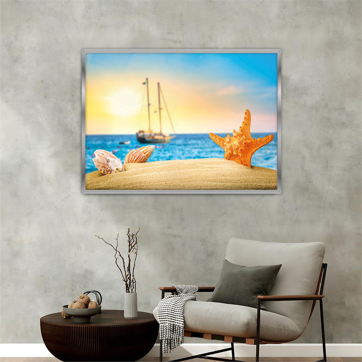 Aluminum-Framed Art-Themed Tempered Glass Wall Art 048