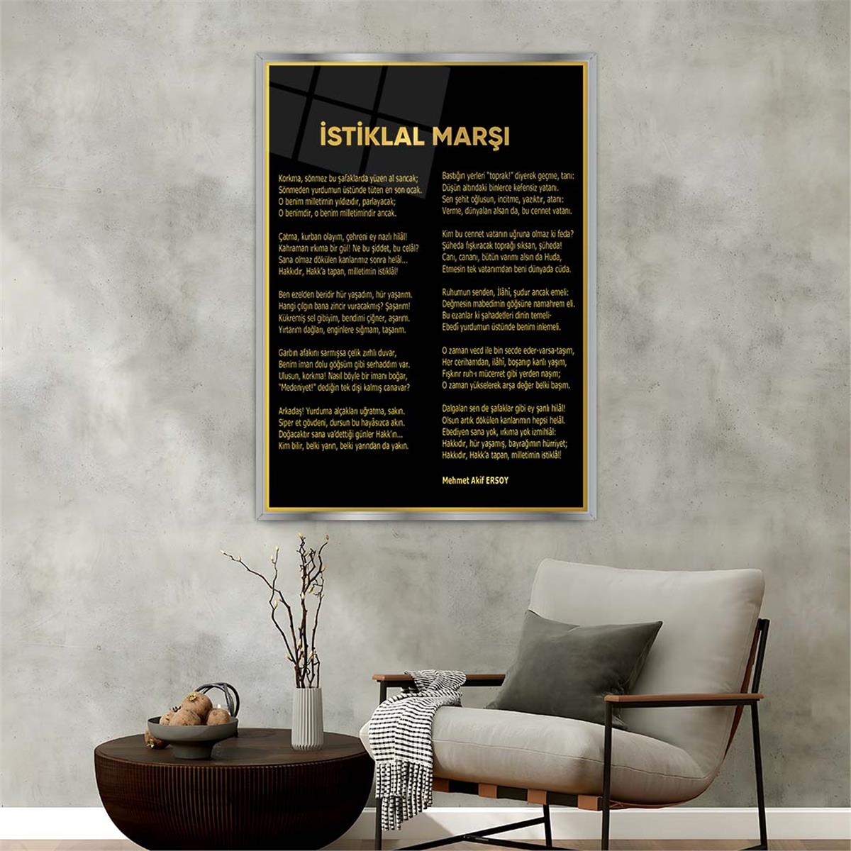 Aluminum-Framed National-Themed Tempered Glass Wall Art 043