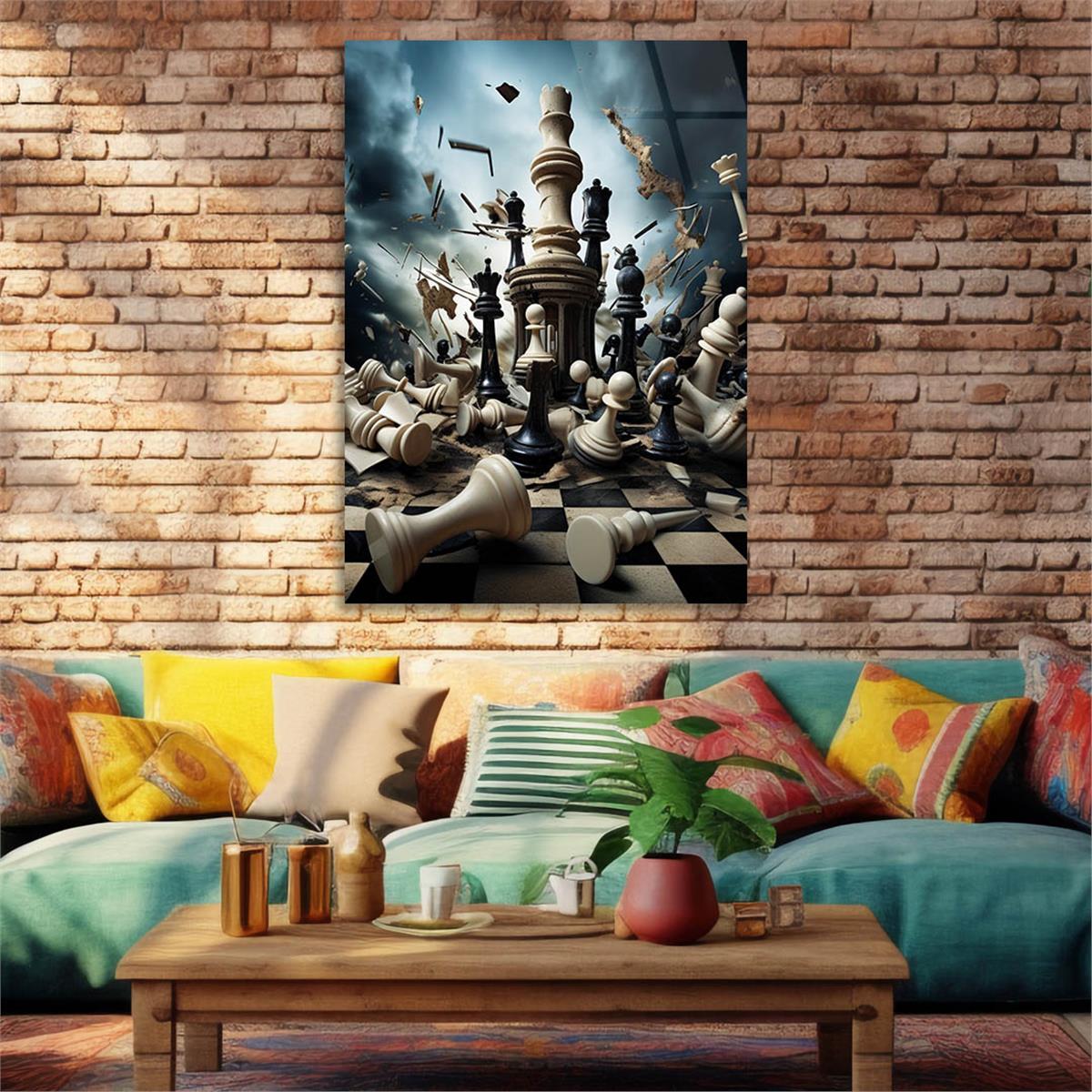 Vertical Tempered Glasss Wall Arts Art-Themed 327