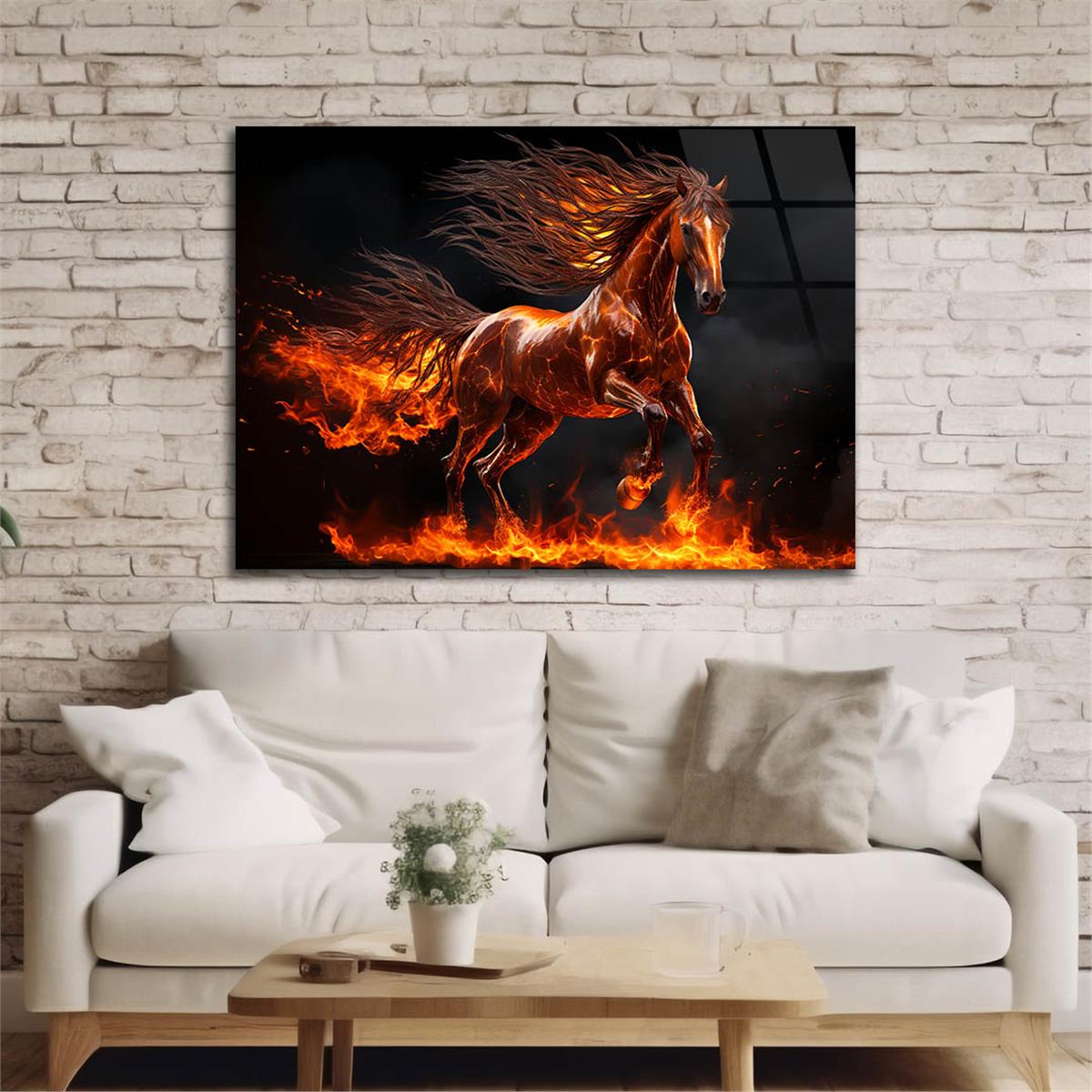 Yatay Doğa Temalı Cam Tablo 540